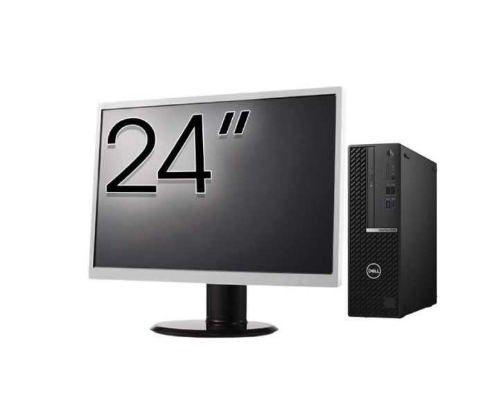 Pachet Second Hand DELL OptiPlex 5090 SFF, Intel Core i5-10500 3.10 - 4.50GHz, 8GB DDR4, 256GB SSD + Monitor 24&amp;quot; NewTechnology Media