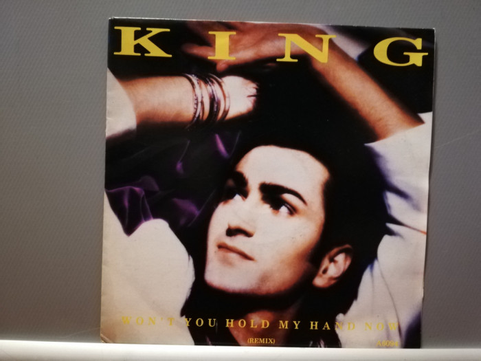 King &ndash; Won&rsquo;t You Hold My Hand&hellip;/Fish (1985/CBS/Holland) - Vinil Single pe &#039;7/NM