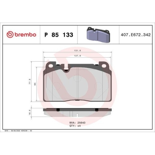 Placute frana Audi Q5 (8rb) 11.08-12.17, Q5 Van (8rb) 11.08-12.17, Fata, BREMBO