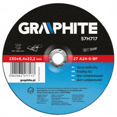 Disc polizare/slefuire metal 230x6,4x22,2mm GRAPHITE 57H717 HardWork ToolsRange
