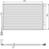 Condensator climatizare Porsche Cayenne; VW Touareg Motor 3.0 Diesel, 3.0 S E-Hybrid, 3.0 TDI 4motion, 3.0 V6 TDI, 3.0 V6 TSI Hybrid, 3.6, 3.6 GTS,