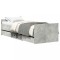 Cadru de pat cu tablie la cap/picioare, gri beton, 90x190 cm