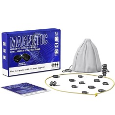 Joc educativ pentru copii, 20 magneti, sfoara, cutie depozitare, 8 ani+, 16 x 11 x 3 cm, albastru