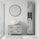 Cumpara ieftin Set de dulapuri pentru baie, 2 piese HAARLEM Gri Beton