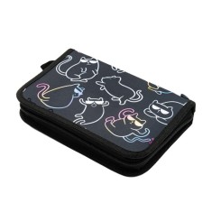 Penar neechipat Kity Cats,1 compartiment, 2 extensii,negru,20x14x4 cm