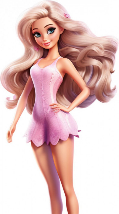 Sticker decorativ, Barbie, Roz, 90 cm, 8402ST-4