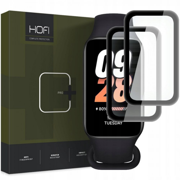 Set 2 Folii de protectie Hofi Hybrid Pro+ pentru Xiaomi Smart Band 8 Activ Negru