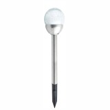 Lampa solara LED RGB Hoff sfera, inox, sticla, H 38.5 cm, gri, exterior