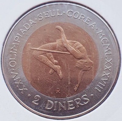 2034 Andorra 2 diners 1985 1988 Summer Olympics km 28 foto