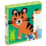 Joc creativ cu stickere din fetru Animalute moi, Djeco