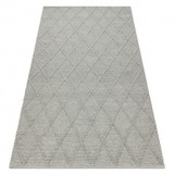 Covor din l&acirc;nă TAHAR 99001G gri - buclă ȚESUTĂ M&Acirc;NĂ, Romburi, boho, 160x240 cm