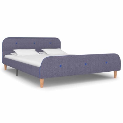 vidaXL Cadru de pat fără saltea țesătură gri deschis 135x190 cm 281103 foto