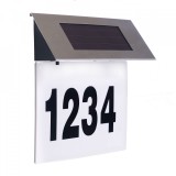 Placa numar casa iluminata LED, incarcare solara, carcasa din INOX