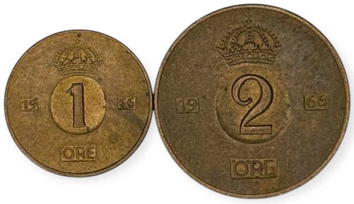 SUEDIA lot / set : 1 + 2 ORE 1966 [1] km 820 + 821