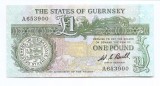 Guernsey 1 Pound ND (1980/89) - Semnatura:W. C. Bull, A653900, P-48a