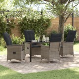 Gossi set de mobilier de gradina cu 5 piese cu perne gri din poliratan