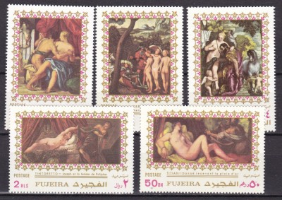 Fujeira 1972 pictura nuduri MI 864-868 MNH foto