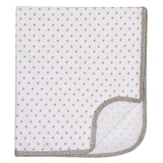 Patura din Bumbac, pentru Patut, Model cu Stele, Gri, 90 x 80 cm