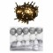 vidaXL Set globuri Crăciun cu v&acirc;rf &amp; 150 LED-uri 61 piese alb &amp; gri 330099