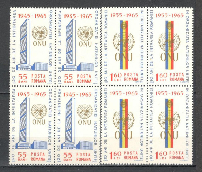 Romania.1965 20 ani ONU bloc 4 YR.326