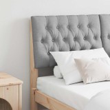 VidaXL Tăblie tapițată Gri deschis 135 cm Lemn de pin masiv 879344