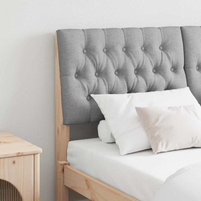 vidaXL Tăblie tapițată Gri deschis 150 cm Lemn de pin masiv 879334 foto