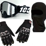 Set accesorii moto -off road-atv-bicicleta-tricicleta:Ochelari,manusi si cagula, set Marime L