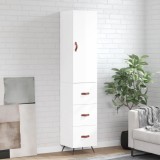 VidaXL Dulap &icirc;nalt, alb extralucios, 34,5x34x180 cm, lemn prelucrat