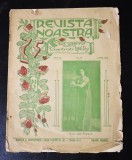 Revista Noastră sub direcția doamnei Constanța Hodoș - 1 iunie 1915 - coperta Art Nouveau