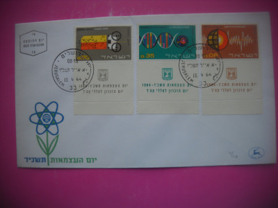 HOPCT PLIC S FDC 1921 CONTRIBUTIE STIINTA 1964 ISRAEL foto