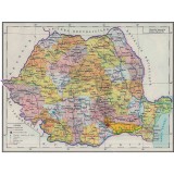 Harta administrativa Romania, 1983, reproducere