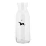 Cumpara ieftin Carafa sticla neagra transparenta Catelus &Oslash; 9x25 cm / 1000 ml