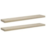 Cumpara ieftin Rafturi perete suspendate, 2 buc., stejar, 120x23,5x3,8 cm, MDF