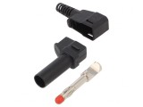 Mufă banană 4mm 32A neagră cu izolaţie