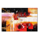 Tablou abstract pictat manual living, birou, Fantezie in abstract 3, 90x60cm ulei pe panza efect 3D, gata de agatat pe perete