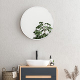 Oglinda de perete, en.casa, PXIT-0241 Ordona, 60 cm, aluminiu, alb mat, forma rotunda HausGarden Leisure, [en.casa]
