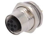 Soclu M12 5 Pini Mamă THT IP67 60V