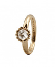 Inel Crystal Flower, Argint placat cu aur 18k, Cristal cuart, Masura 49 foto