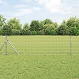 vidaXL Gard Euro Argintiu 0.8 x 10 m Metal zincat prin imersie la cald 42004636