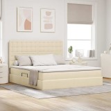 Cumpara ieftin Pat cu LED si saltea Creme 160 x 200 cm Tesatura