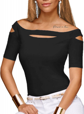 Oco Femei &amp;#039;80 Off Shoulder Topuri M&amp;acirc;necă scurtă Casual Loose Fit Bluză tricou foto