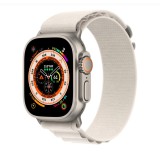 Curea smartwatch, THD, Alpine Loop, pentru Apple Watch Ultra2 49 mm, Apple Watch 46 mm seria 10, marime universala, catarama gri, Crem