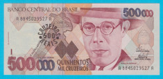 Brazilia 500 Cruzeiros Reais 1993 &amp;quot;Sombra Minha&amp;quot; UNC seria R8845029527A foto