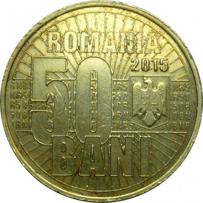 Romania, 50 bani 2015_denominarea * cod 16 foto