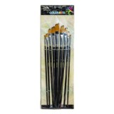 Pensula Colorarte DB19002, varf lat oblic, set 9 bucati