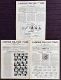 Romanian Philatelic Studies 1985 (Nr. 1, 2, 3) - Set 3 reviste filatelice in limba engleza, timbre cu erori, fiscale + vignete, Emisiunea Timisoara
