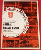 Program meci fotbal ARSENAL LONDRA - DINAMO BACAU (18.03.1970)