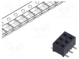 Conector şiruri pini mamă 6 PIN 2mm aurit SMT SAMTEC