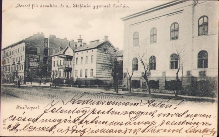 CP515N J&oacute;zsef fi&uacute; &aacute;rvah&aacute;z &eacute;s a Stef&aacute;nia gyermek k&oacute;rh&aacute;z postcard adressed Torda/Turda