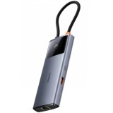 Hub USB-C Baseus Metal Gleam II, 2 x USB-A - 2 x USB-C - 1 x HDMI - 1 x RJ45, Gri B00061802813-00